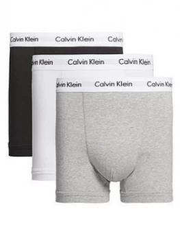 Image of Calvin Klein 3 Pack Trunks - Black/White/Grey