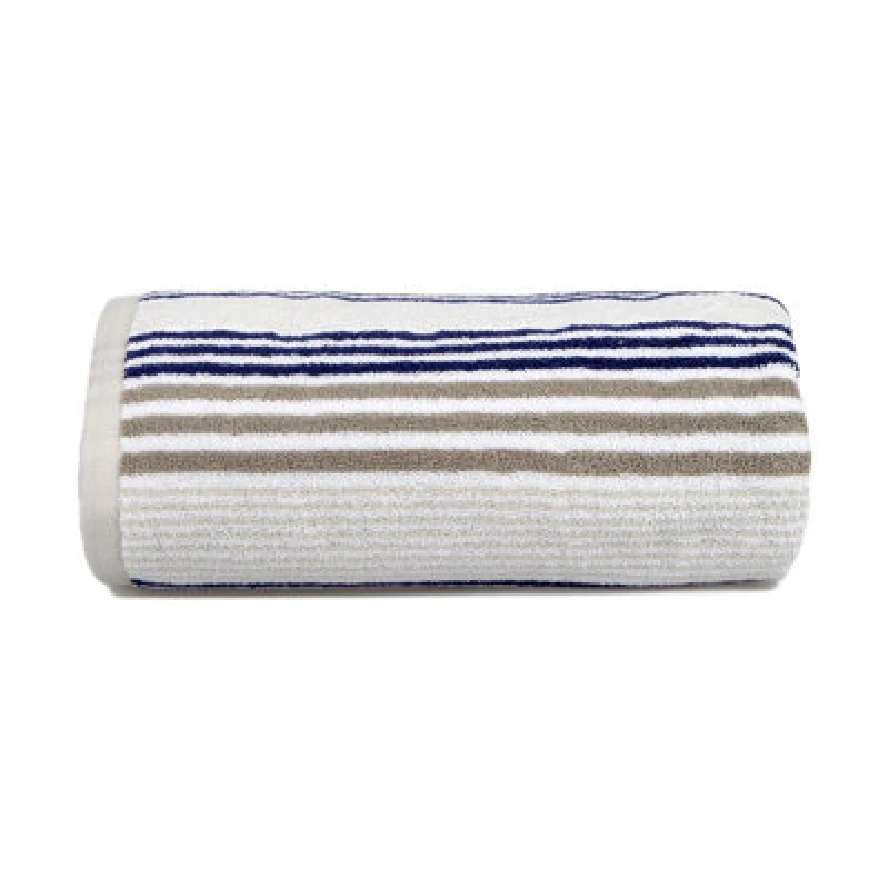Image of Allure Bath Fashions Merlin Striped Bath Towel - Navy