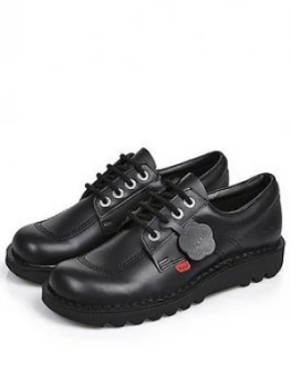 Image of Kickers Kick Lo W Core Leather Flat Shoes - Black, Size 5, Women