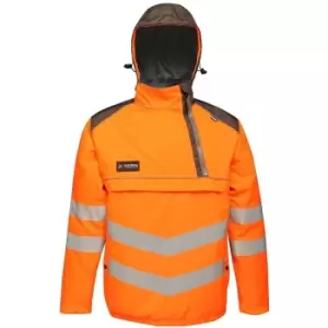 Image of Regatta Mens Tactical Hi Vis Waterproof Reflective Overhead Bomber Jacket (S) (Orange/Grey) - Orange/Grey