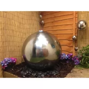 Image of Tranquility Water Features - 75cms Stainless Steel Sphere Mains Powered Water Feature