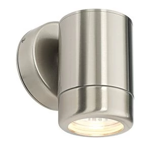 Image of Outdoor Wall IP65 7W Marine Grade Brushed Stainless Steel & Clear Glass 1 Light Dimmable IP65 - GU10