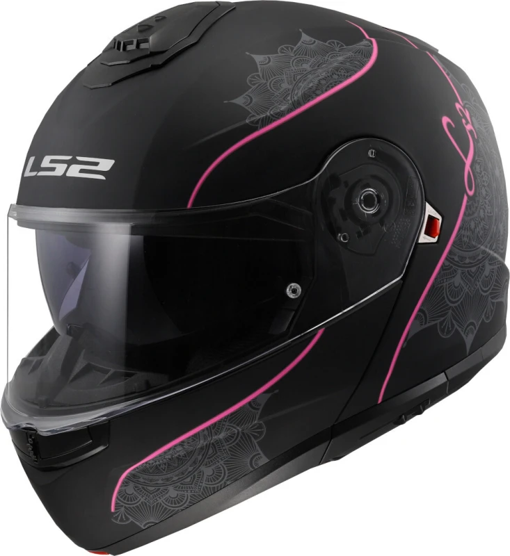 Image of LS2 FF908 Strobe II Lux Matt Black Pink 06 Modular Helmet Size XL