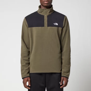 Image of The North Face Mens Tka Glacier Snap Neck Fleece - New Taupe Green/Black - M