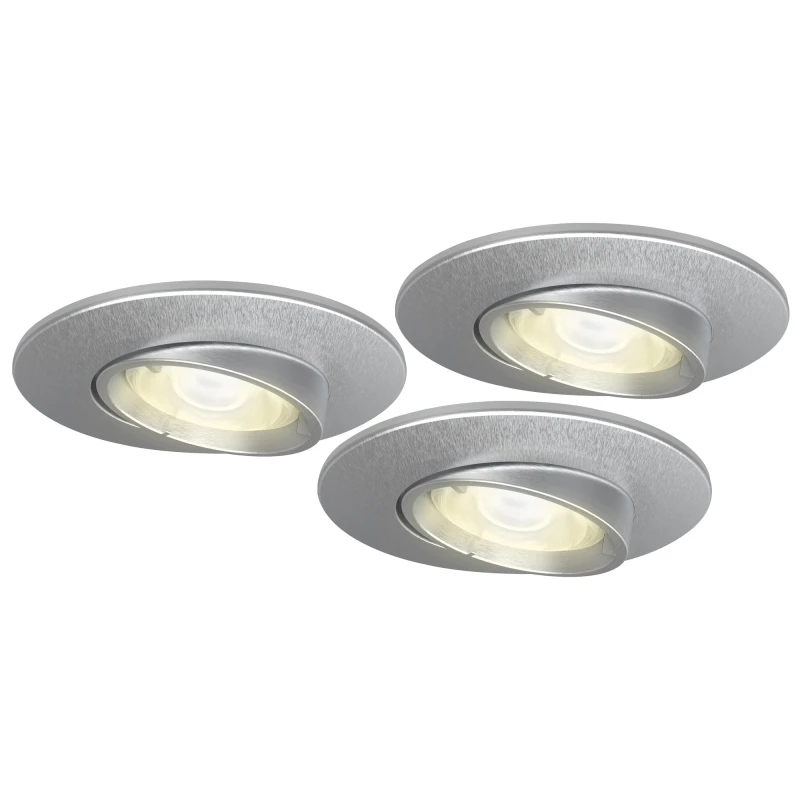 Image of 4lite 4lite WiZ Connected Fire-Rated IP20 GU10 Smart Adjustable LED Downlight - Satin Chrome (Pack of 3) 4L1/2218X3