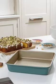 Image of Nadiya Hussain by Prestige 9" Square Cake Tin, Oven Safe Non Stick Bakeware