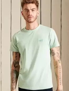 Image of Superdry Vintage Logo Emb T-Shirt, Aqua Size M Men