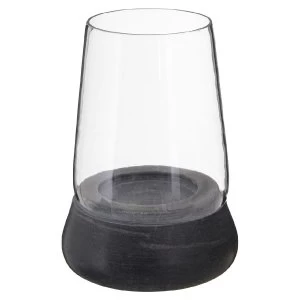 Image of Premier Housewares Kira Hurricane Candle Holder - Grey Marble/Glass