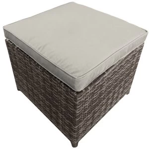 Image of Charles Bentley Pair of Verona Rattan Footstools - Brown