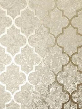 Image of Arthouse Velvet Trellis Champagne Wallpaper