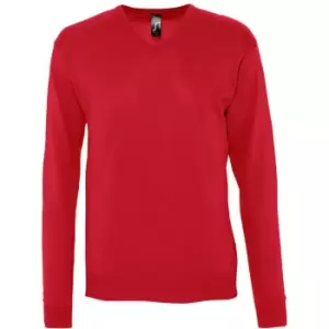 Image of SOLS Mens Galaxy V Neck Sweater (M) (Red)