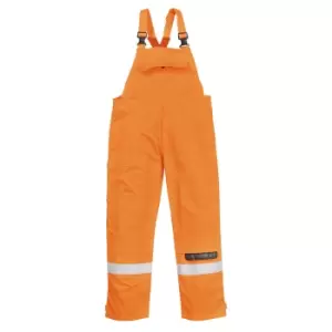Image of Biz Flame Plus Mens Flame Resistant Bib and Brace Orange 3XL