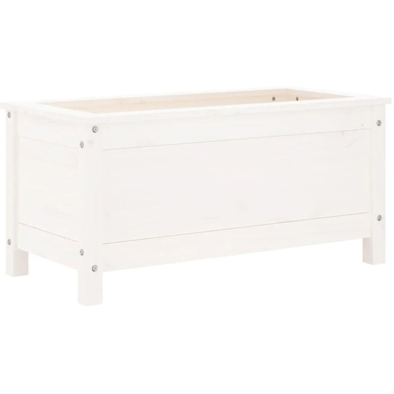 Image of vidaXL Garden Planter White 82.5x40x39cm Solid Wood Pine, White 825255