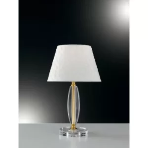Image of Fan Europe EPOQUE Table Lamp with Round Tapered Shade Gold, Crystal 20x43cm