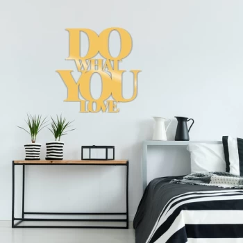 Image of Do What You Love Metal Decor - Gold Gold Decorative Metal Wall Accessory