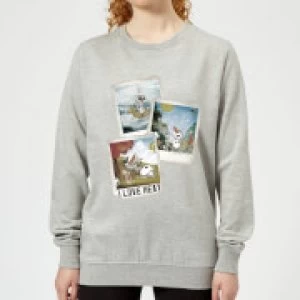 Image of Disney Frozen Olaf Polaroid Womens Sweatshirt - Grey - L