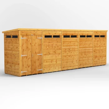 Image of 20x4 Power Apex Security Shed Double Door - Brown