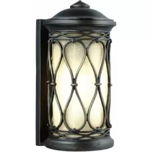 Image of Loops - Outdoor IP44 Wall Light Sconce Aged Bronze LED E27 75W Bulb Outside External