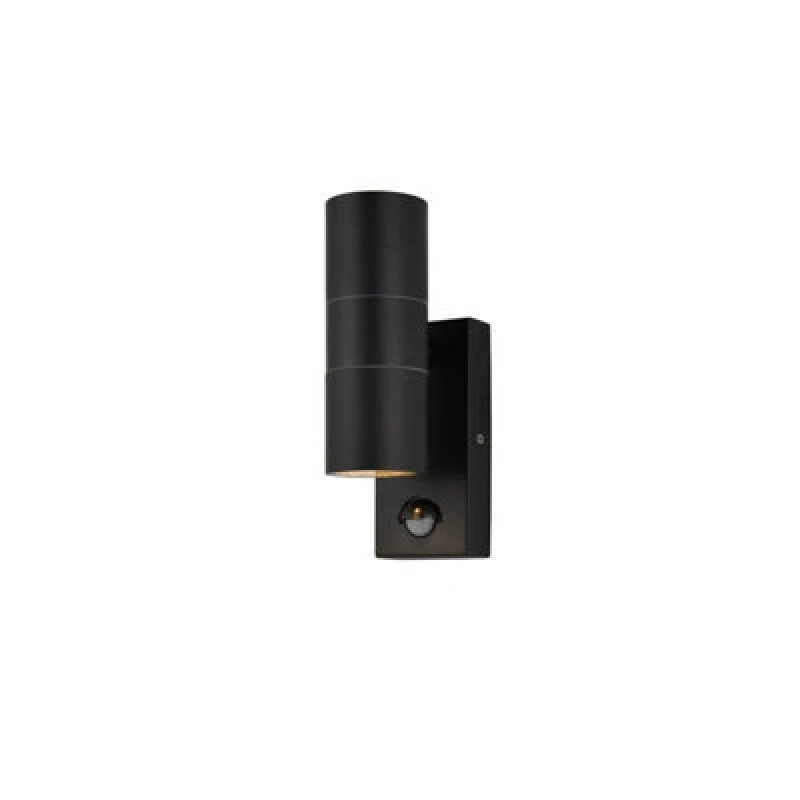 Image of Luminosa Lighting Luminosa Leto Pir 2 Light Outdoor Up Down Wall Lamp Black Ip65