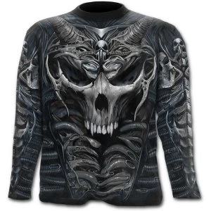 Image of SkullArmour Allover Mens Medium Long Sleeve T-Shirt - Black