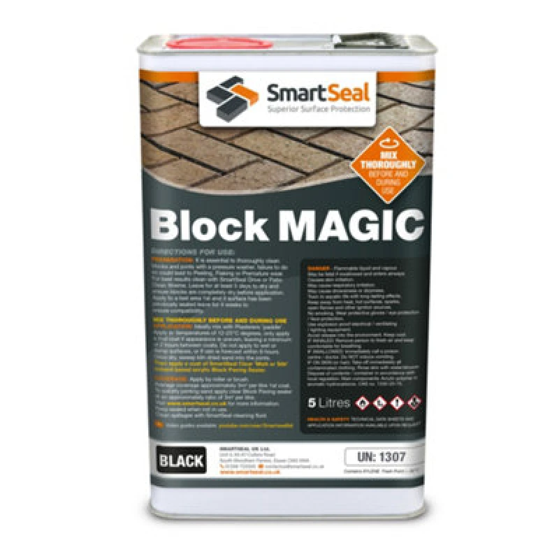 Image of Smartseal Block Magic, Black (5L) - Block Paving Sealer - Superior To Concrete Paint, Black 5.061E+12