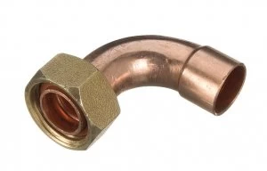 Image of Wickes End Feed Bent Tap Connector - 15mm Pack of 2