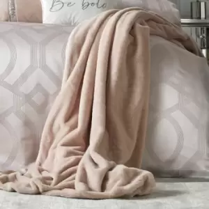 Image of By Caprice Ava Faux Fur Throw, Blush, 150 x 220 Cm