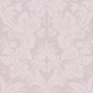 Image of Laura Ashley Martigues Sugared Violet Damask Smooth Wallpaper