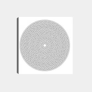 Image of MANDALA29 White Black Decorative Canvas Painting