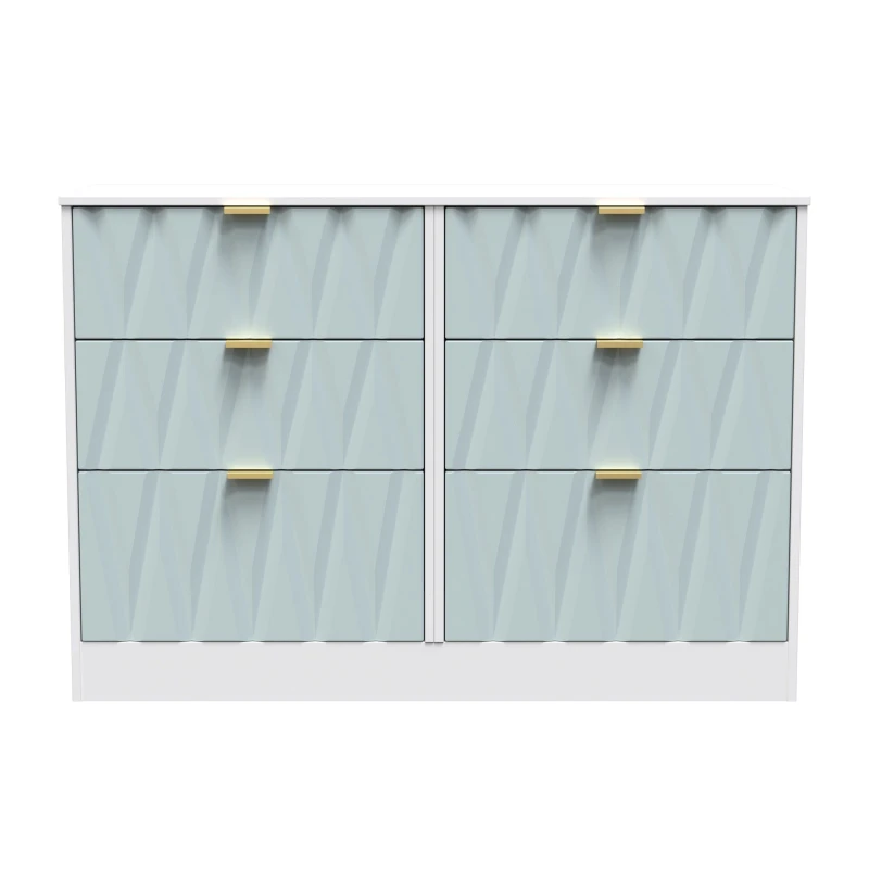 Image of Ready Assembled 2 U Washington 6 Drawer Wide Chest (Ready Assembled) in Duck Egg Blue Duck Egg Blue Unisex