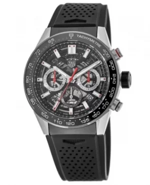 Image of Tag Heuer Carrera Calibre Heuer 02 Ceramic Bezel Skeleton Dial Mens Watch CBG2A10.FT6168 CBG2A10.FT6168
