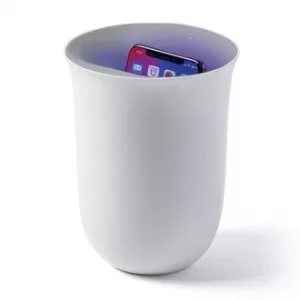 Image of Lexon Oblio White Wireless Charging Station and UV Sanitiser