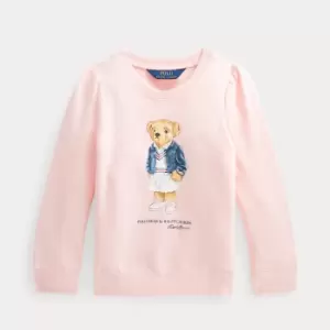 Image of Ralph Lauren Girls Bear Sweatshirt - Hint of Pink - 7 Years