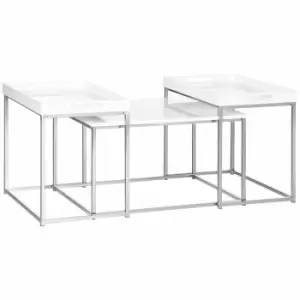 Image of HOMCOM Set Of 3 Modern Nesting Coffee Tables White