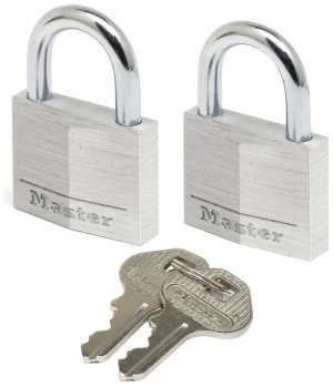 Image of Master Lock Aluminium Padlock - Twin Pack