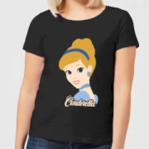 Image of Disney Princess Colour Silhouette Cinderella Womens T-Shirt - Black