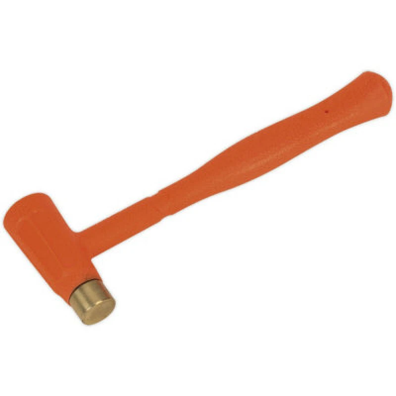 Image of Loops 12oz Brass Faced Dead Blow Hammer - Shot Loaded Head - Rubber Grip Anti-Rebound Metallics