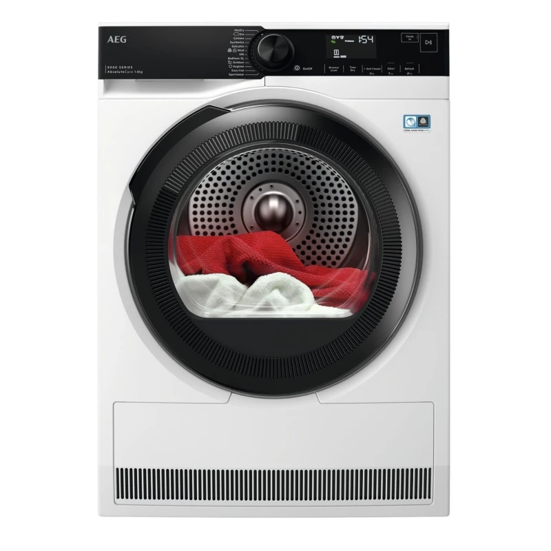 Image of AEG 8000 AbsoluteCare TR848A4B2 8KG Heat Pump Tumble Dryer - Black - A+++ Rated