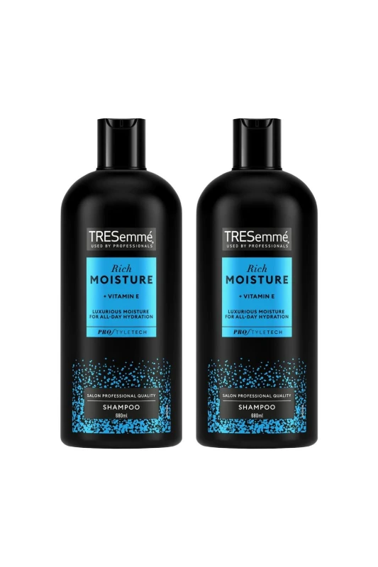 Image of Tresemme 'Shampoo' Rich Moisture with Vitamin E for All-Day Hydration, 2 Pack of 680ml Black