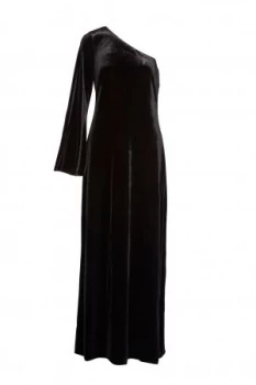 Image of French Connection Aurore Velvet One Shoulder Maxi Dress Black