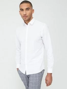 Image of Selected Homme Linen Slim Fit Shirt - White Size M Men