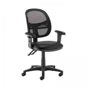Image of Jota Mesh medium back operators chair with adjustable arms - Nero