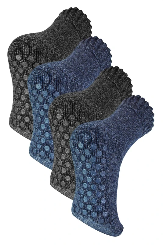 Image of Sock Snob Sock Snob Men 4 Pack Warm Merino Wool Slipper Socks for Indoors Size: 6-11 Multi 6-11 Male 5056632609215