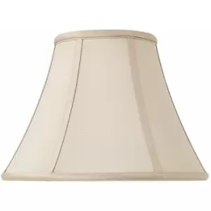 Image of 12" Inch Luxury Bowed Tapered Lamp Shade Traditional Oyster Silk Fabric & White