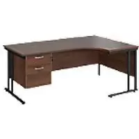 Image of Dams International Right Hand Ergonomic Desk MC18ERP2KW 1,800 x 1,200 x 725 x 800 - 990 mm