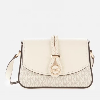 Image of Michael Kors Womens Lea Small Flap Cross Body Bag - Vanilla/LT Cream