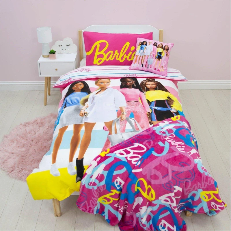 Image of Barbie Unboxed Single Polycotton Duvet Multi