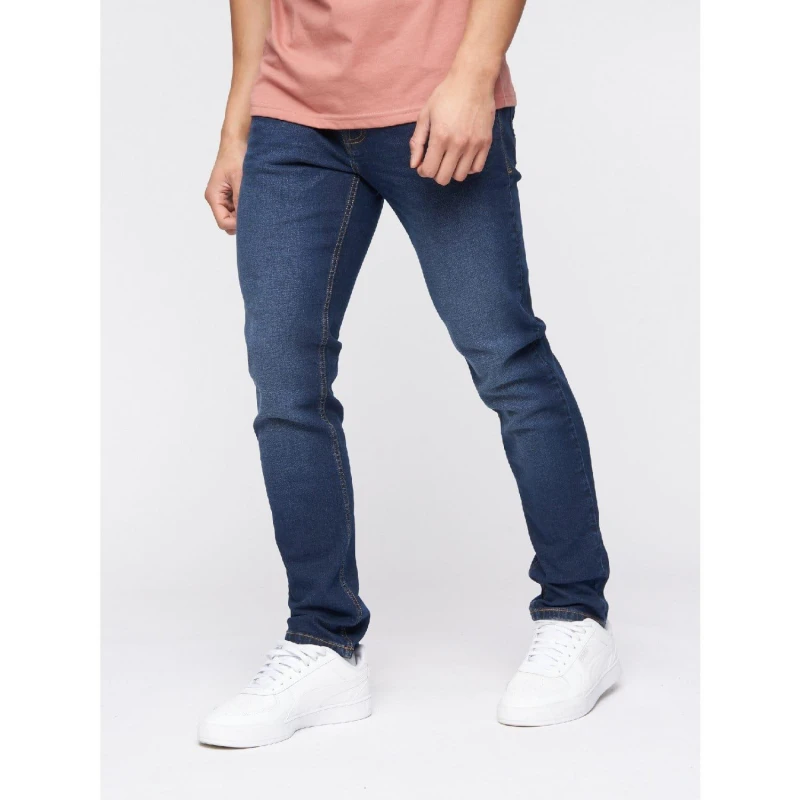 Image of Crosshatch Crosshatch Men Buraca Slim Fit Jeans in Dark Blue Size: 34R Dark Blue 34R Male 5059294162067