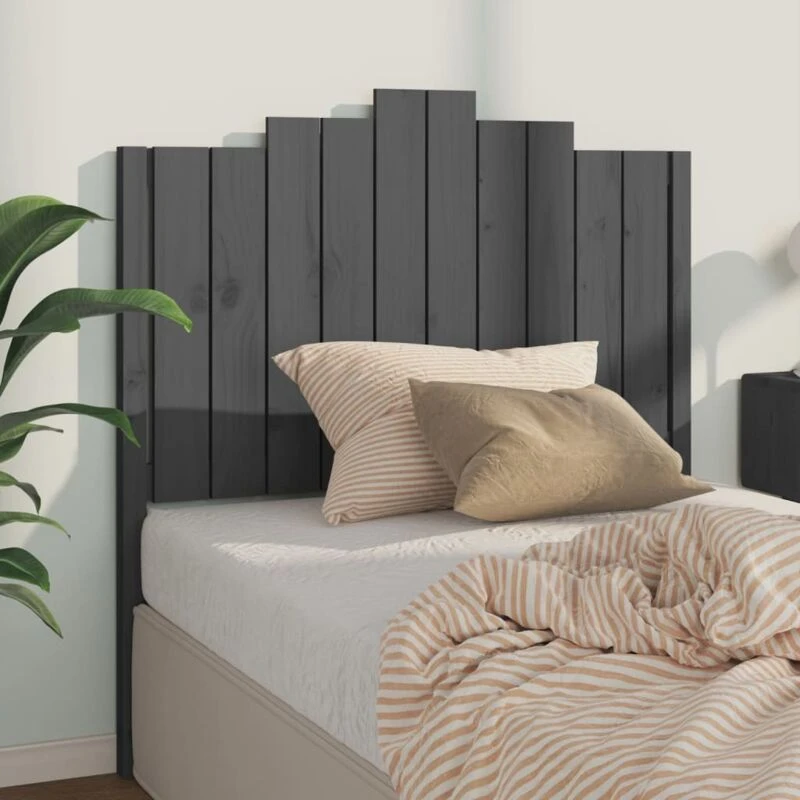 Image of LES TENDANCES Bed Headboard Grey 106x4x110cm Solid Wood Pine vidaXL 8720287003380