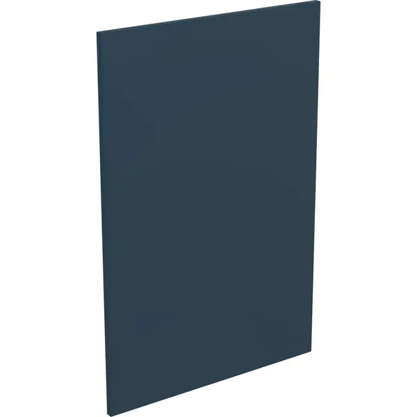 Image of Kitchen Kit Flatpack Slab Kitchen Cabinet Base End Ultra Matt 900mm in Indigo Blue Mdf FKKF1328